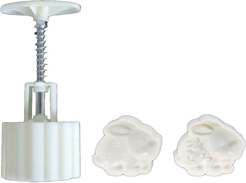 قالب كعكة القمر منتصف الخريف طابع كوكيز الأرنب البلاستيكي للكبس المعجنات DIY - Image 1